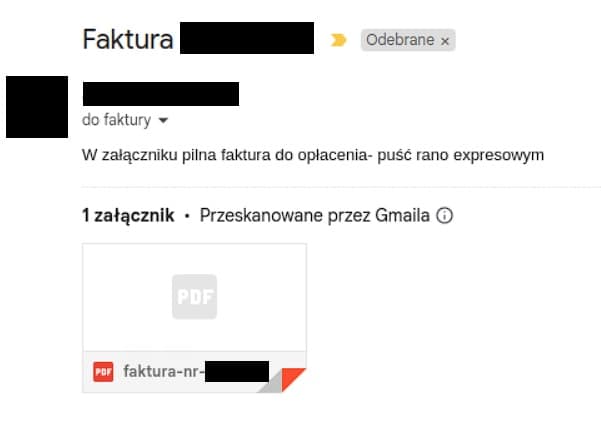 Czym jest phishing i spoofing? Zasady bezpieczeństwa w sieci 3 faktura phishing