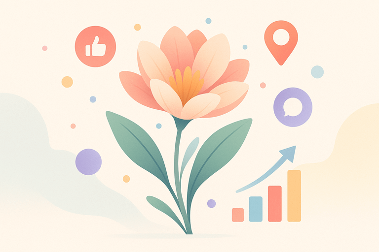 reklama kwiaciarni grafika abstrakcja